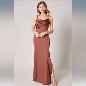 Sugarlips Charisma Cowl Neck Maxi Dress, Size Medium, Rust Color, Never Worn